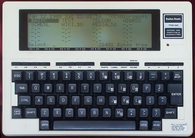 Heim wrote Electric Language on a portable Tandy 100. 